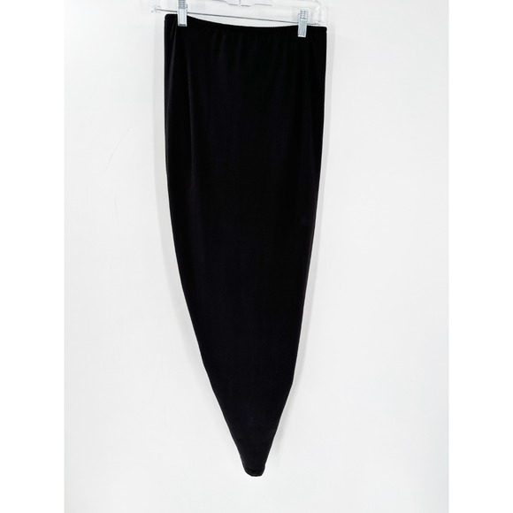 Lulus Twist Front Put A Spin On It High Low Midi Skirt Black - Picture 7 of 8